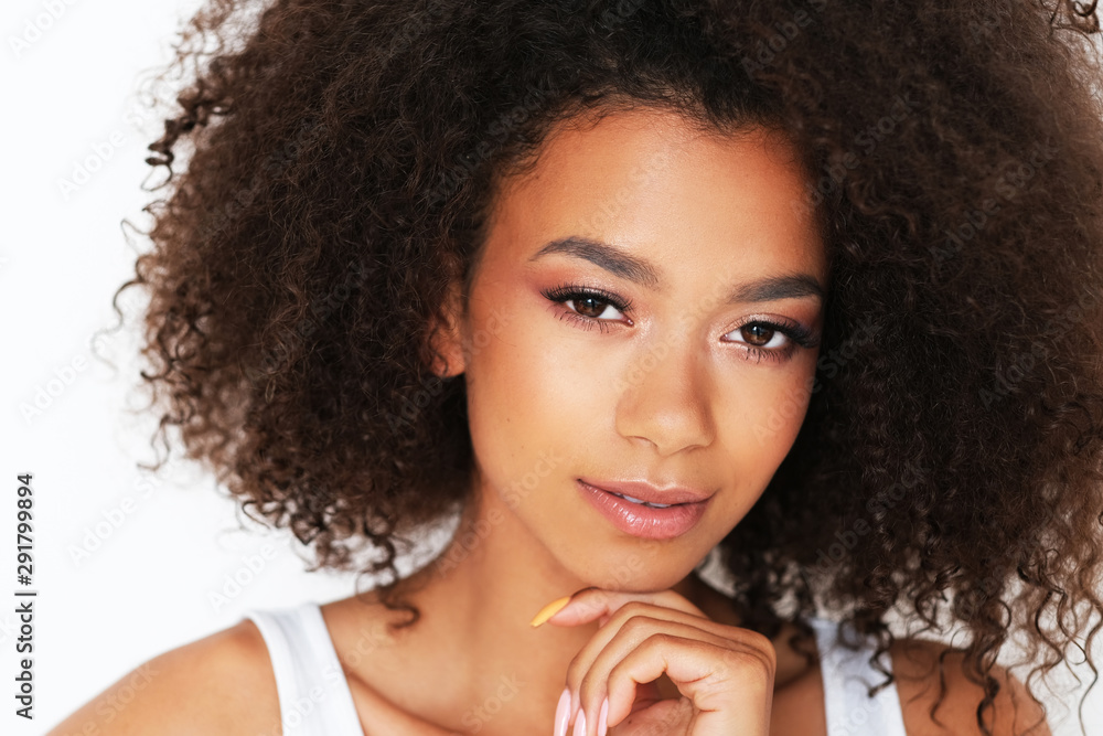 Sensaul portrait of afro-american girl with deep sight. Sensaul portrait of afro-american girl with deep sight.