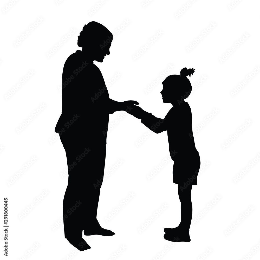 a mother and daughter playing together, silhouette vector a mother and daughter playing together, silhouette vector