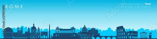 Rome skyline silhouette. Vector illustration