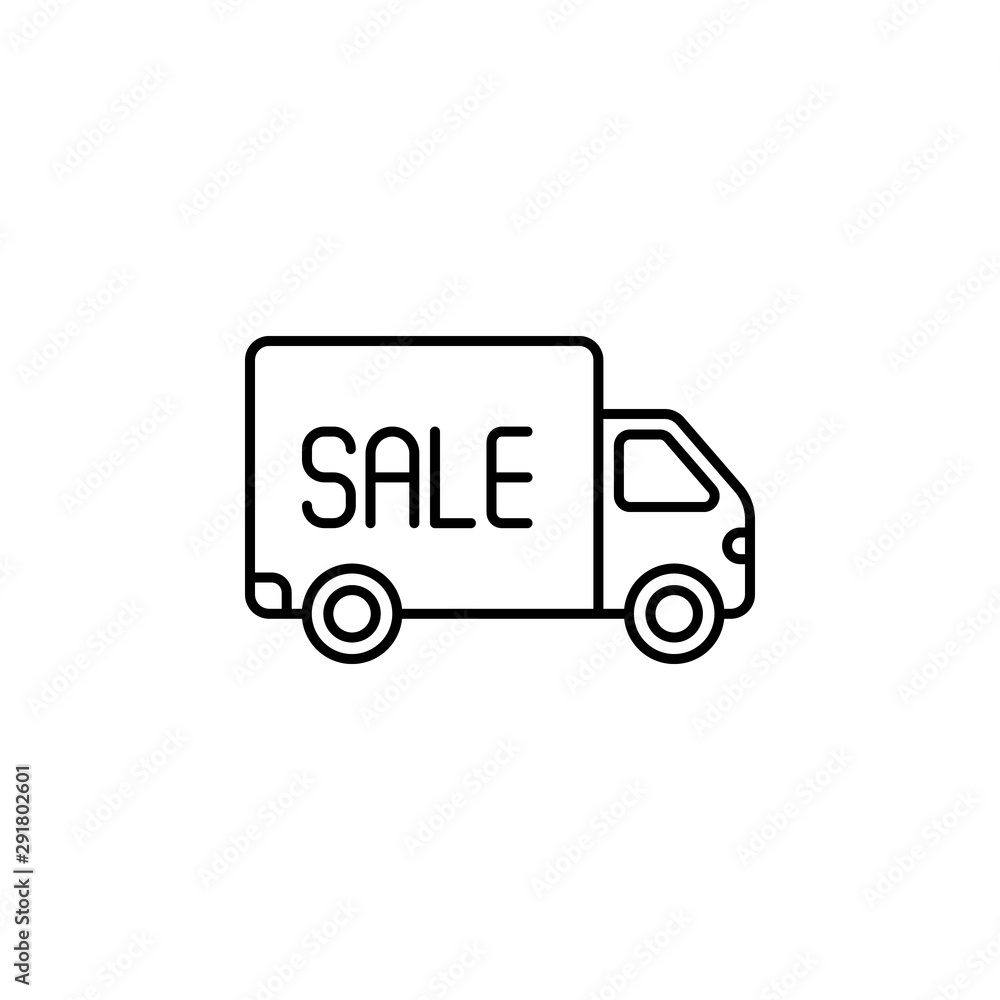 truck, sale, shopping line icon. Elements of black friday and sales icon. Premium quality graphic design icon. Can be used for web, logo, mobile app, UI, UX truck, sale, shopping line icon. Elements of black friday and sales icon. Premium quality graphic design icon. Can be used for web, logo, mobile app, UI, UX
