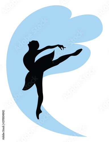 Ballerina dancing, illustration, vector on white background.