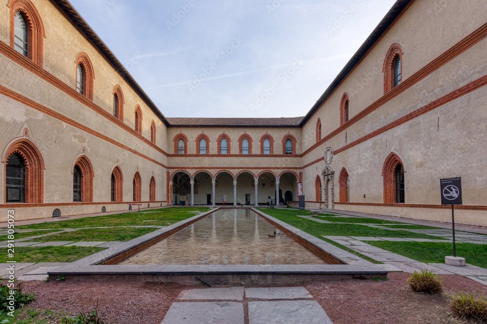  Corte Ducale of Castello Sforzesco at dawn