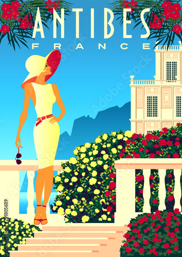 Dekoracja na wymiar  woman-on-vacation-on-french-riviera-coast