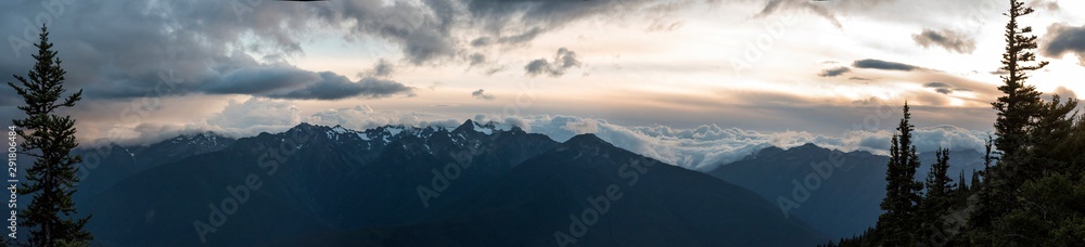 Sunset Panorama over the Olympic National Park