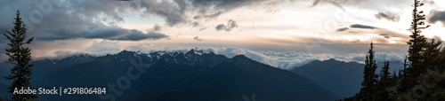 Sunset Panorama over the Olympic National Park photo