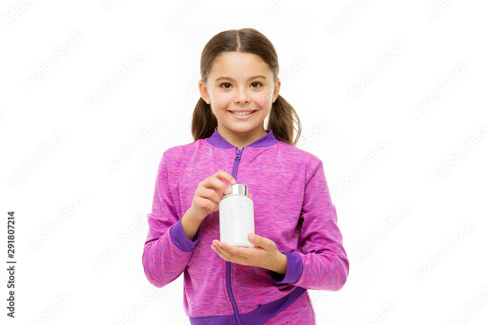 Girl hold medicines bottle. Vitamin concept. Need vitamin supplements. Healthy lifestyle. Food supplement. Health care. Take vitamin supplements. Child girl take medicines. Treatment and medicine Girl hold medicines bottle. Vitamin concept. Need vitamin supplements. Healthy lifestyle. Food supplement. Health care. Take vitamin supplements. Child girl take medicines. Treatment and medicine