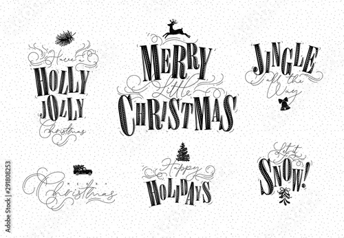 Christmas letterings white