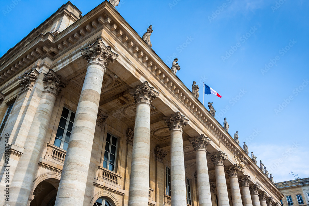 Facade of the opera of Bordeaux, France