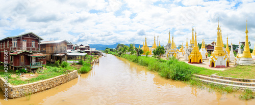 floating village at inle lake, myanmar	 photo
