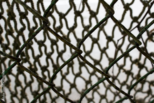 chain link fence with barbed wire net safety guard security protection restricted territory zone