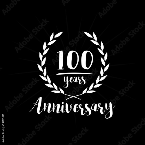 100 years anniversary celebration logo. One hundred years celebrating watercolor design template. Vector and illustration.