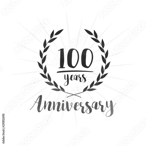 100 years anniversary celebration logo. One hundred years celebrating watercolor design template. Vector and illustration.