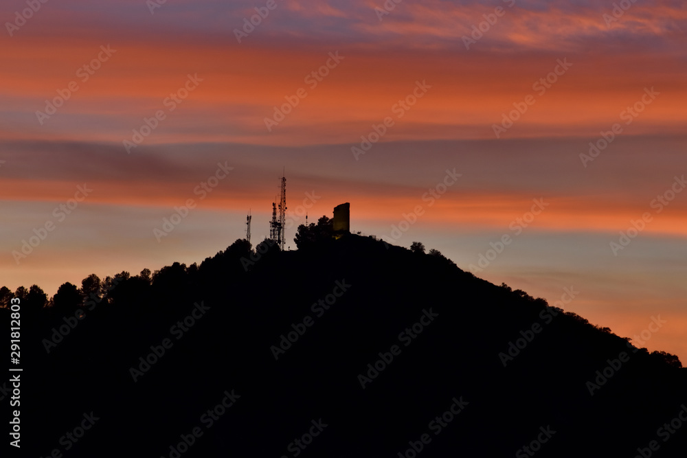 tower and antenna silhouette on the sunset tower and antenna silhouette on the sunset