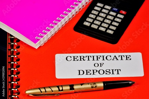Deposit certificate in the folder-a security certifies the right to receive the Deposit amount and interest on the Deposit. photo