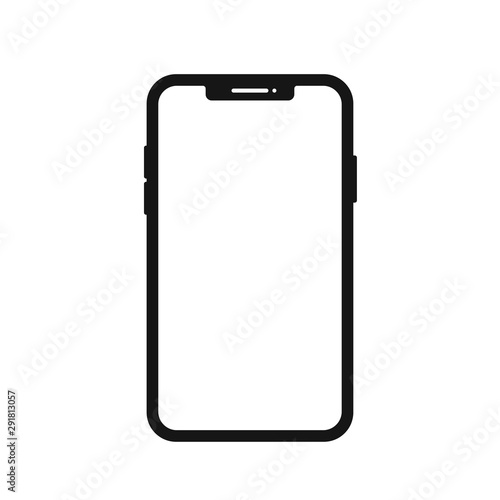Smartphone icon in flat style. Vector phone or icon symbol. Telephone symbol button icon. Technology communication background. Mobile phone smartphone device gadget.