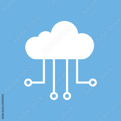 Cloud icon technology. Digital computer service concept. Service support. Web cloud technology business.