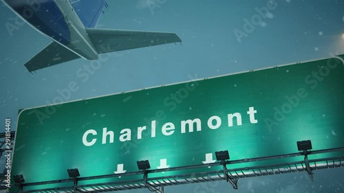 Airplane Takeoff Charlemont in Christmas photo