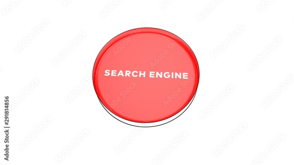 pushing big red button with word Search engine. pushing big red button with word Search engine.