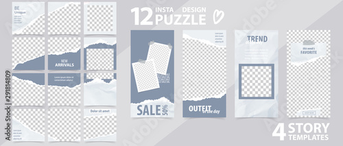 Trendy editable template for social networks stories and posts