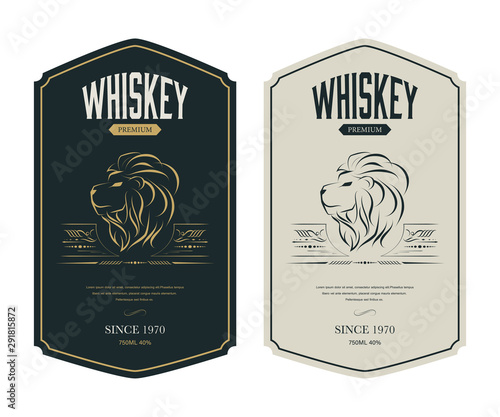 Vintage premium whiskey label banner badges set. Luxury decoration design. Collection banner.
