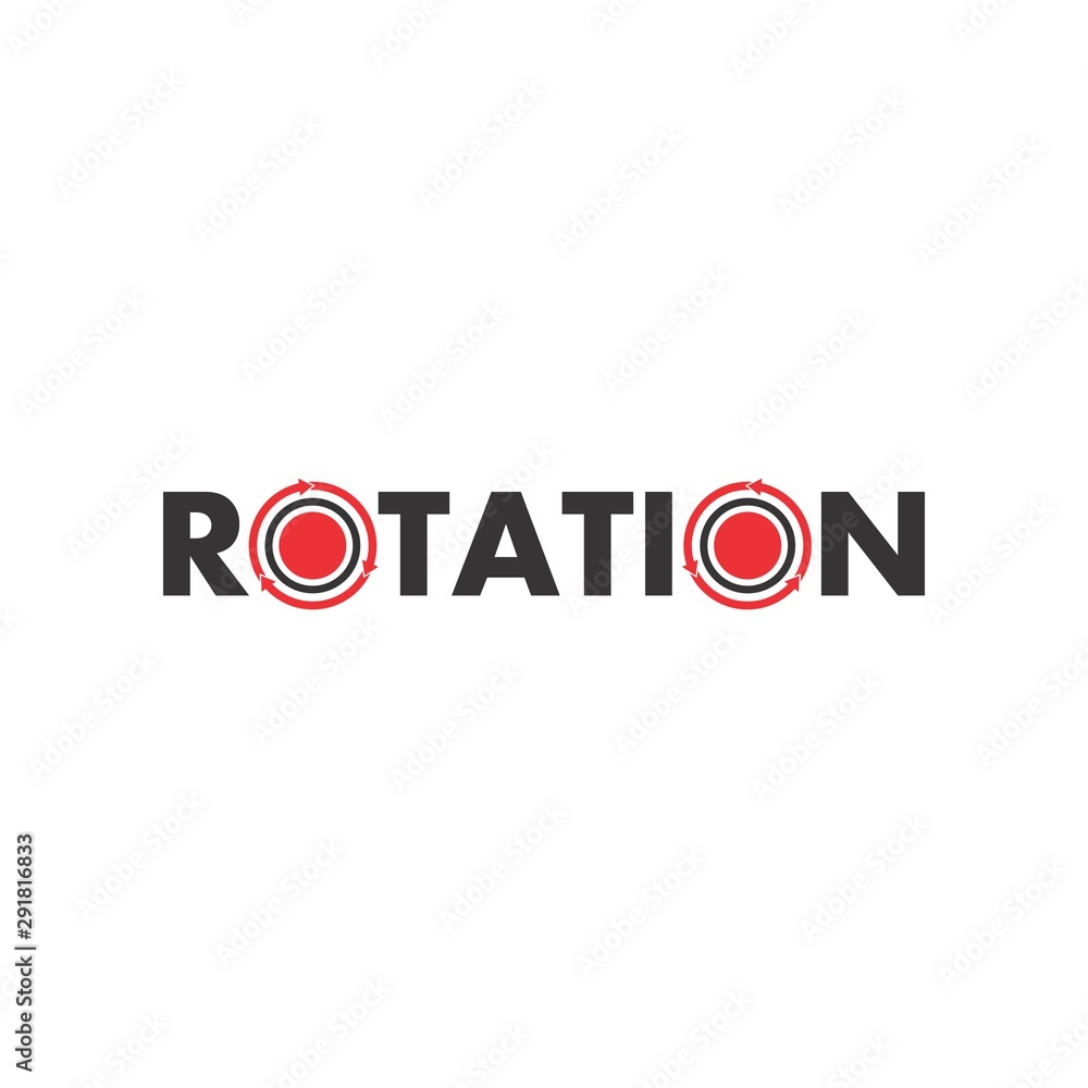ROTATION logo text design vector