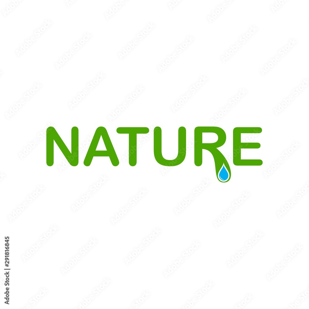 NATURE Water drop logo design vector