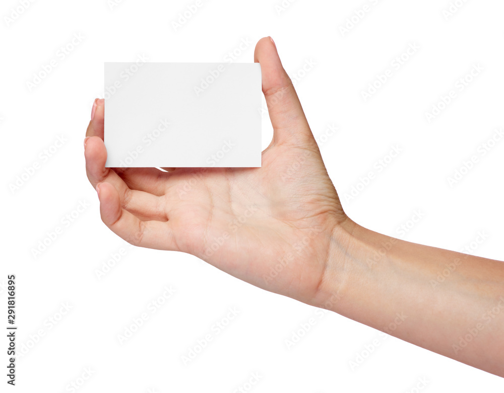 Fototapeta premium note paper card blank sign hand holding