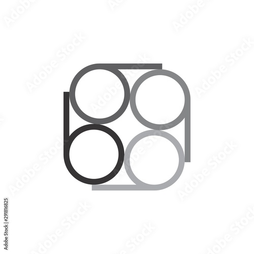 bq letter rotation logo design vector