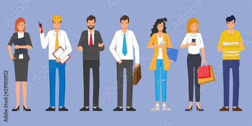 Business people teamwork character. Animation scene people community.
