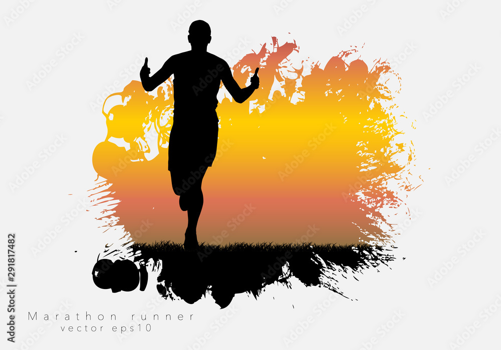Running man. Sport background ready for poster or banner, vector. Stock  Vector | Adobe Stock