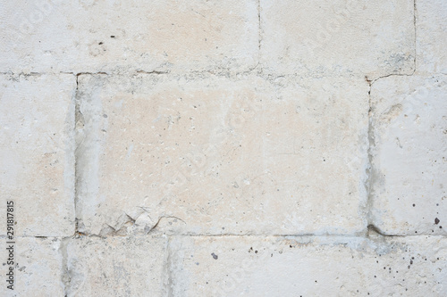 Texture muro antico di mattoni, bianco consumato