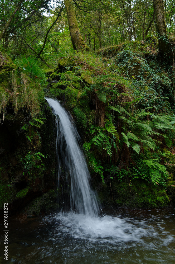 Beautiful waterfall captured in Carvalhais. Sao Pedro do Sul, Portugal