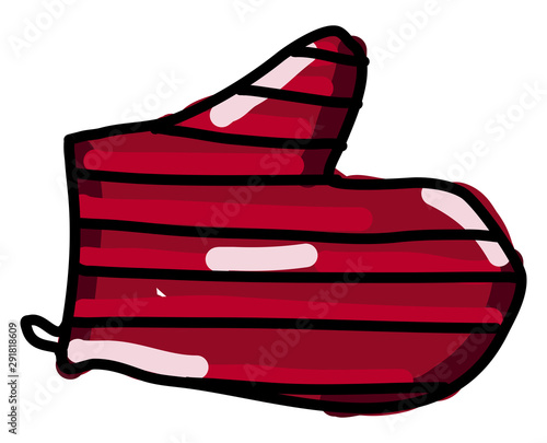 Oven glove, illustration, vector on white background.