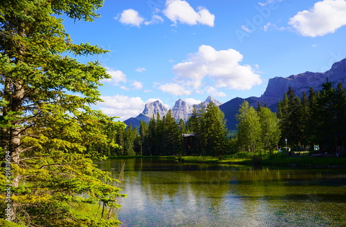 Peek at mountain lake