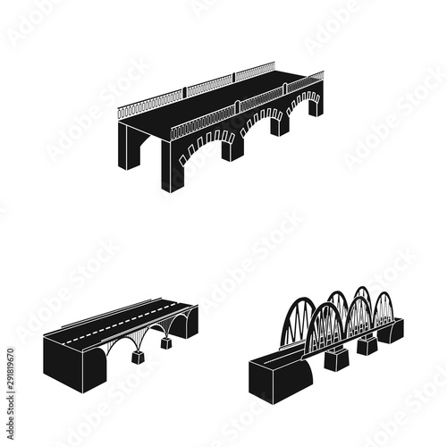 Vector design of construct and side logo. Set of construct and architecture stock vector illustration.