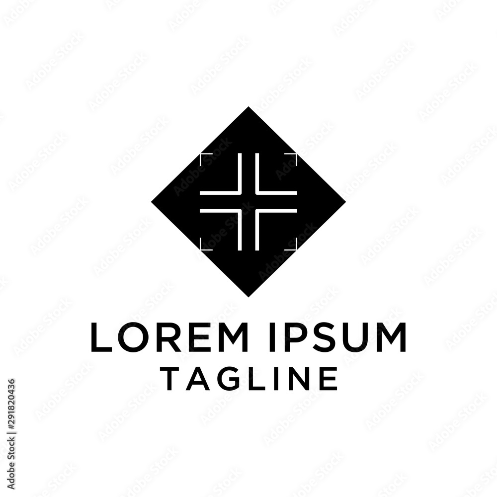 Fototapeta premium Icon Abstract Cross Logo Template