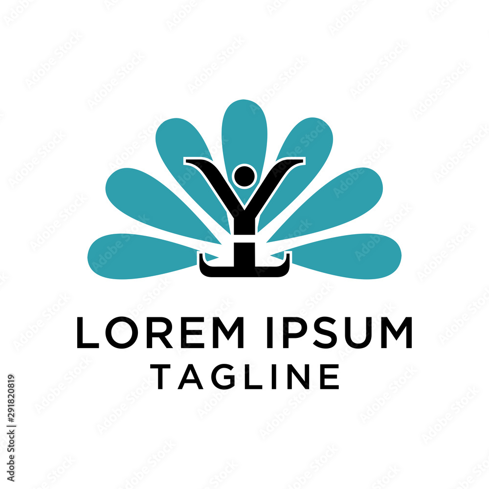 Obraz premium initial letter Y Yoga logo template