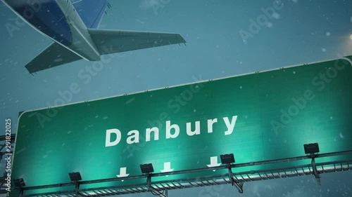 Airplane Takeoff Danbury in Christmas photo