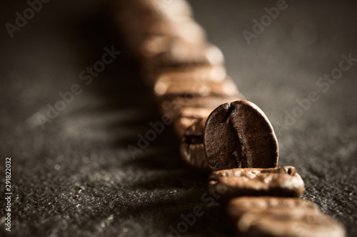 Coffee and bean beans Arabica 100% coffee roasted background concept 