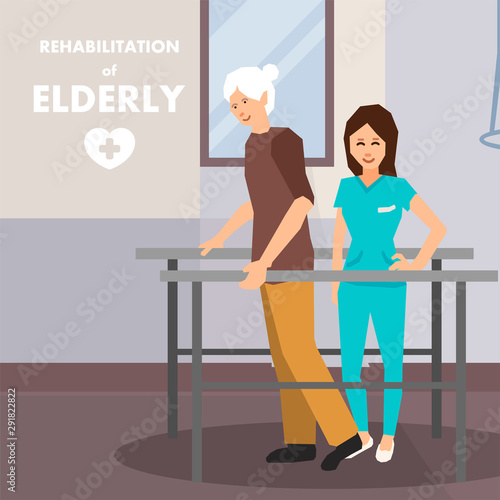 Rehabilitation for Elderly on Parallel Bars Advert