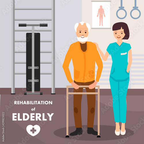 Rehabilitation for Elderly Advertising Poster
