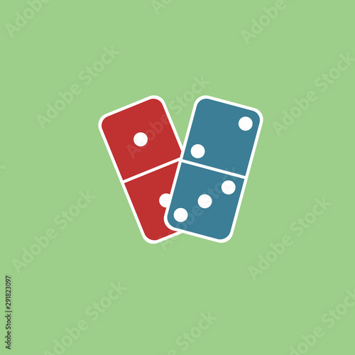Domino, illustration, vector on white background.