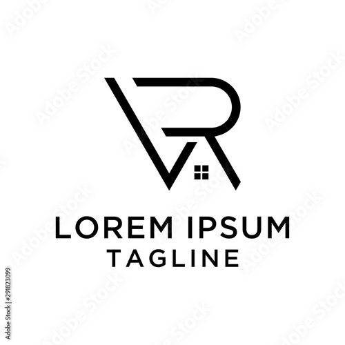 initial letter VR Real estate logo template
