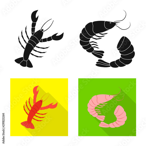 Vector design of fresh and restaurant symbol. Collection of fresh and marine vector icon for stock. © pandavector