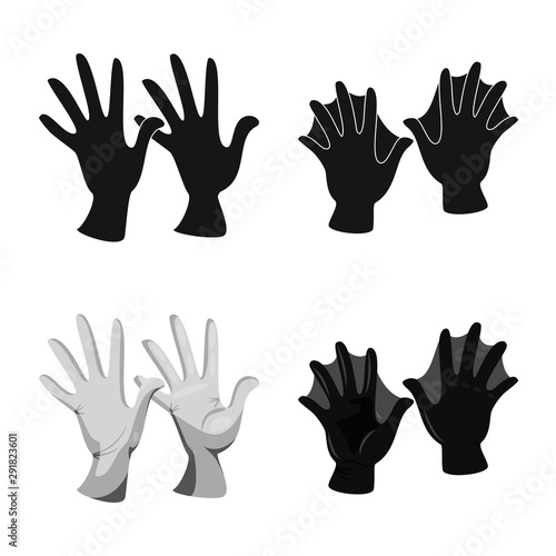 Isolated object of silhouette and safety symbol. Set of silhouette and comfort vector icon for stock.