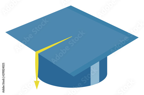 Graduation hat, illustration, vector on white background.