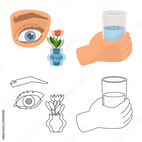 Vector illustration of diet and treatment icon. Collection of diet and medicine stock symbol for web.