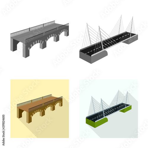 Isolated object of connection and design logo. Collection of connection and side stock symbol for web.
