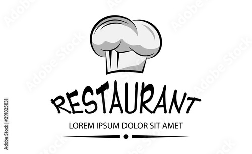 Chef Hat And Restaurant Logo -Isolated On White. Vector Illustration For Food Icon, Cooking Hat, Kitchen,Bar And Chef Logo Design.Restaurant And Chef Hat Logo For Bistro, Cook Elements And Food Labels
