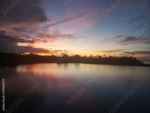 sunset over lake